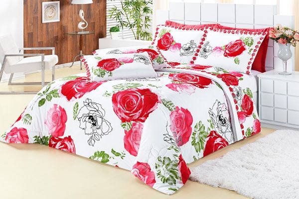 Kit de cama Griselda Ref.: 0473 - Kit casal Queen 05 peças