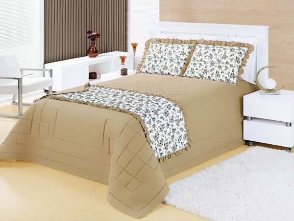 Kit de cama casal Fiorela Ref.:0289-Kit casal Queen 06 pçs